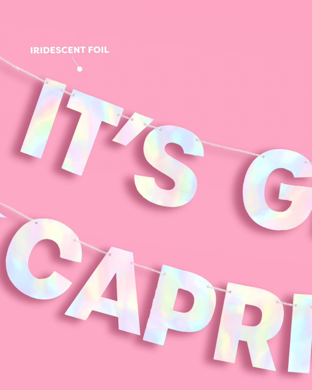 It's Giving Capricorn Banner - iridescent foil banner
