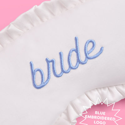 Something Blue Sleep Mask - embroidered white satin