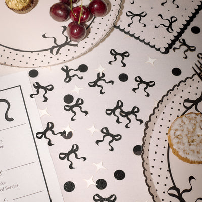 Little Black Bow Confetti - 200 pc glitter confetti