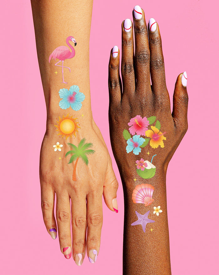 Tropical Tattoos - 74 temporary tattoos