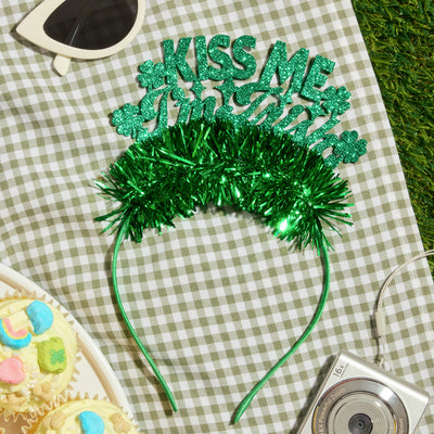 Kiss Me I'm Irish Headband - tinsel headband