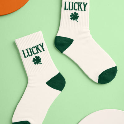Kiss Me I'm Irish Socks - white tube socks