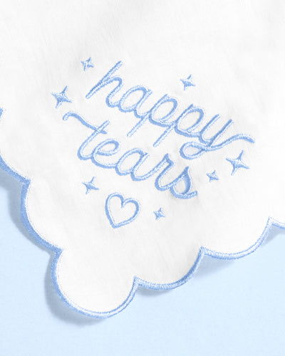 Happy Tears Hanky - embroidered handkerchief