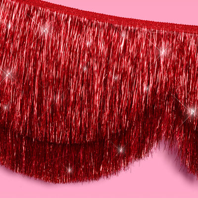 Red Fringe Banner - scalloped banner