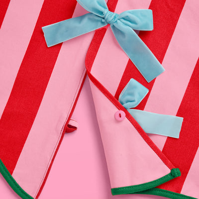 Candy Cane Tree Skirt - pink and red striped tree skirt