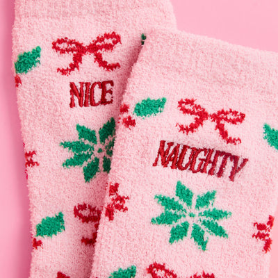 Naughty & Nice Cloud Socks - cozy holiday socks