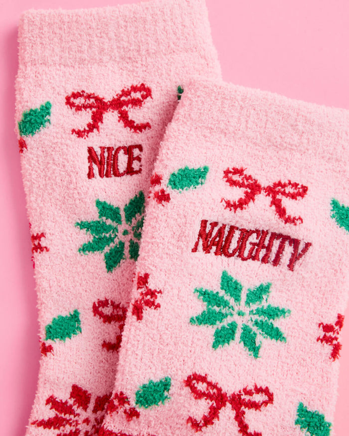 Naughty & Nice Cloud Socks - cozy holiday socks