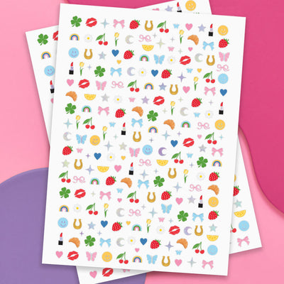 Cute Girl Nail Stickers - 604 adhesive nail stickers