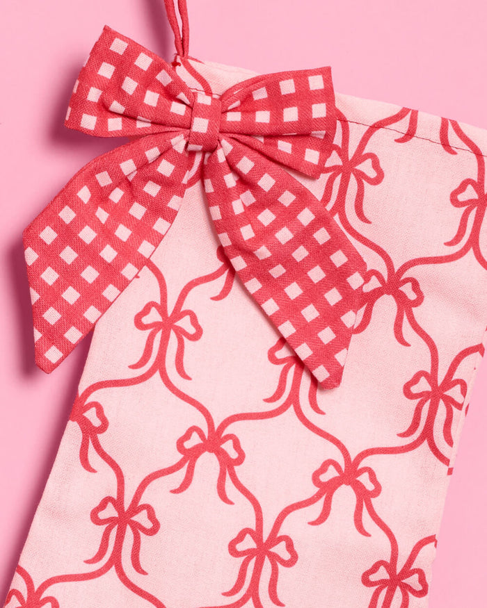 Girly Bow Stockings - 2 Canvas Stockings