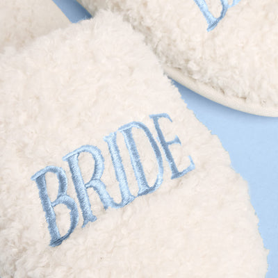 Bride Slippers - fuzzy faux fur slippers