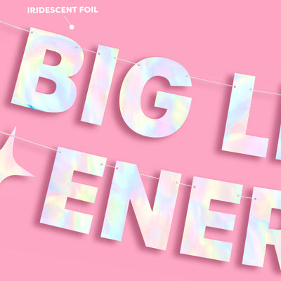 Big Libra Energy Banner - iridescent foil banner