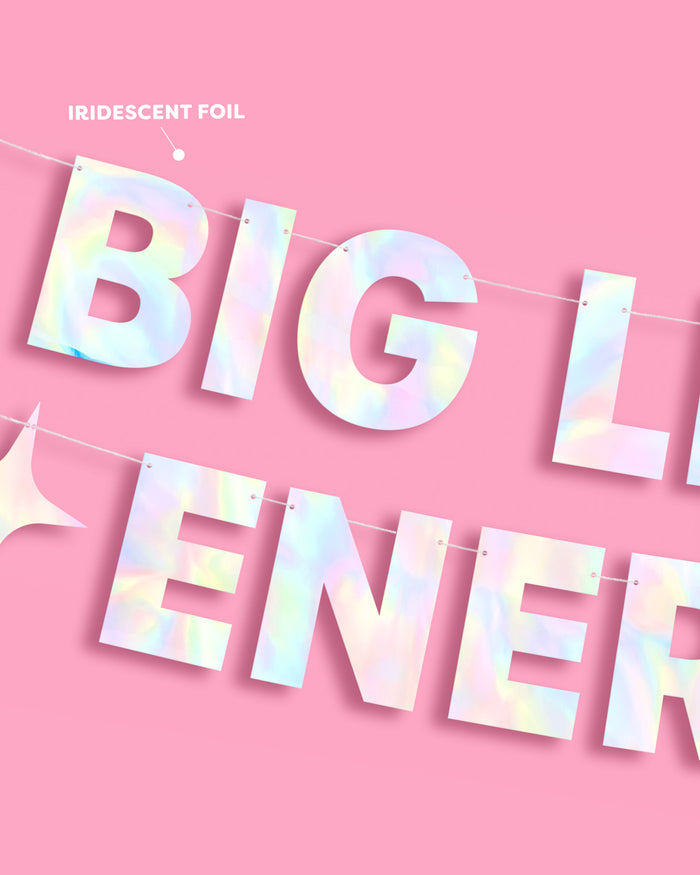 Big Libra Energy Banner - iridescent foil banner