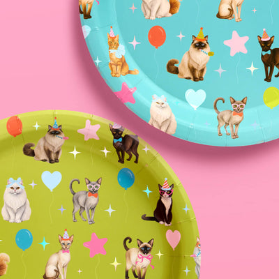 Cat Plates - 24 paper plates