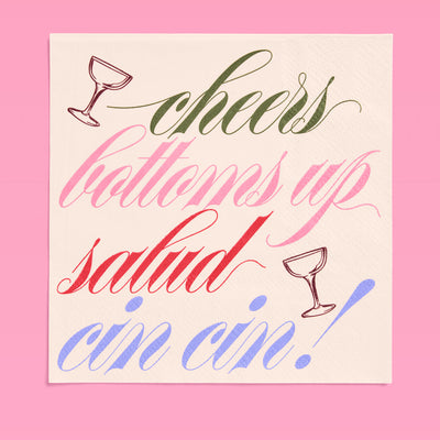 Cheers Cocktail Napkins - 25 paper napkins