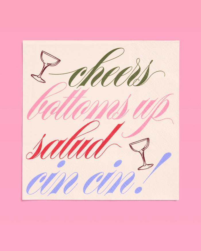 Cheers Cocktail Napkins - 25 paper napkins