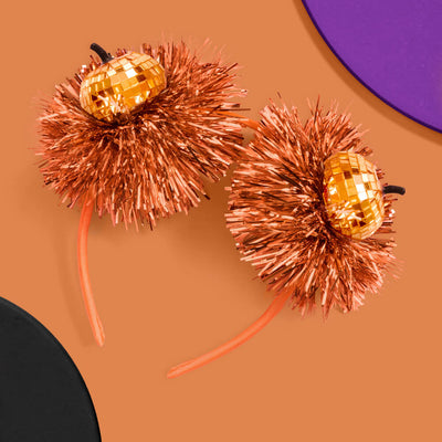 Party Pumpkin Headband - disco + fringe headband