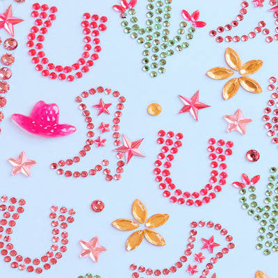 Western Cowgirl Gem Set - 44 adhesive face gems