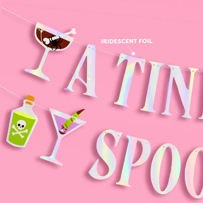Tini Bit Spooky Banner - 6 ft iridescent banner