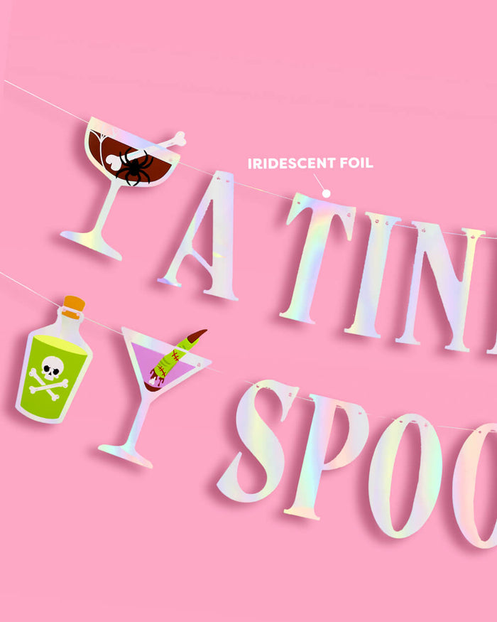 Tini Bit Spooky Banner - 6 ft iridescent banner