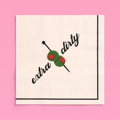 Party Neutral Martini Napkins - 25 paper napkins