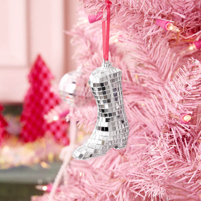 Disco Cowgirl Ornament - disco tile ornament