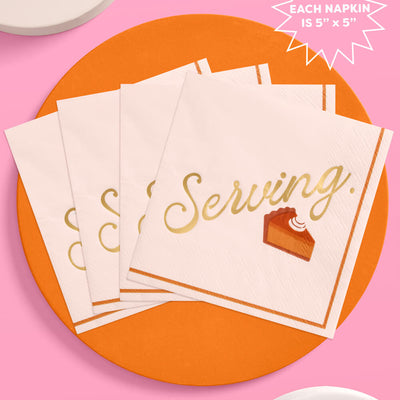 Serving Pie Napkins - gold foil cocktail napkins