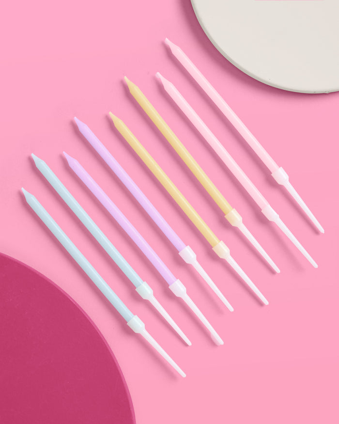 Skinny Party Candles - 5" pastel candles