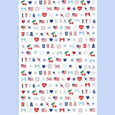 America 250 Nail Stickers - 250 nail stickers