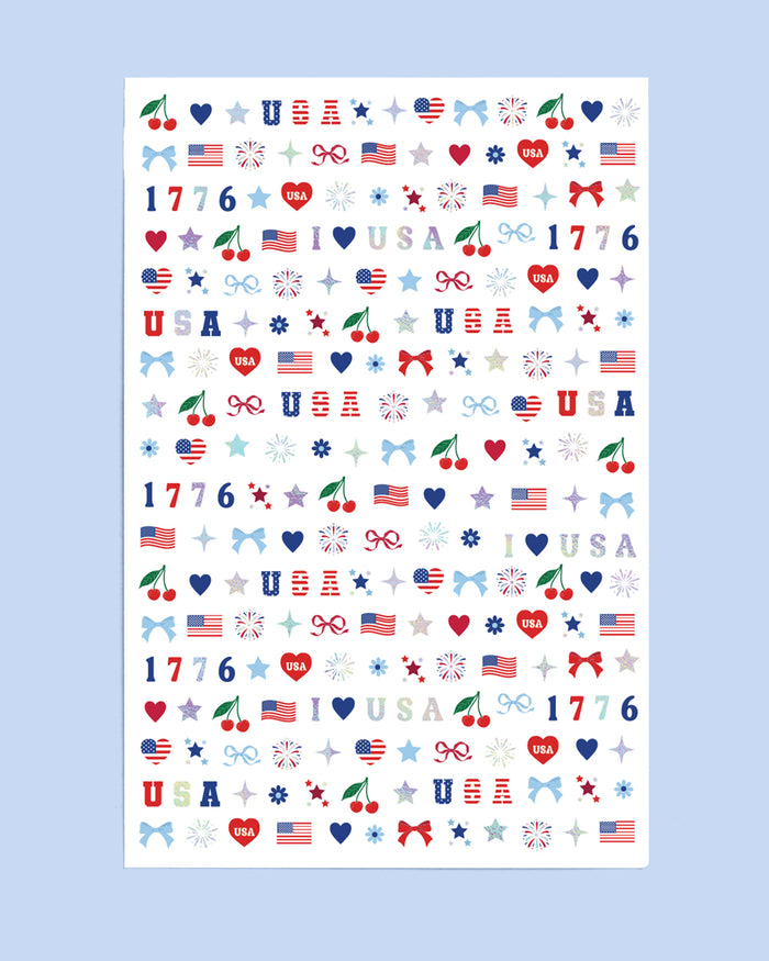 America 250 Nail Stickers - 250 nail stickers