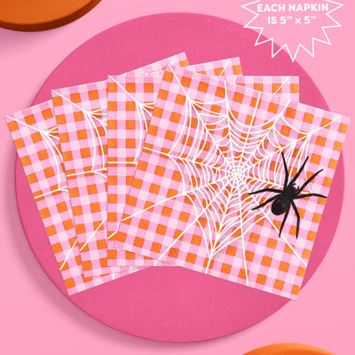 Pink Halloween Napkins - 25 cocktail napkins