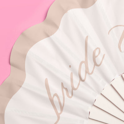 Pearl To Be Fan - white wooden fan with pearls