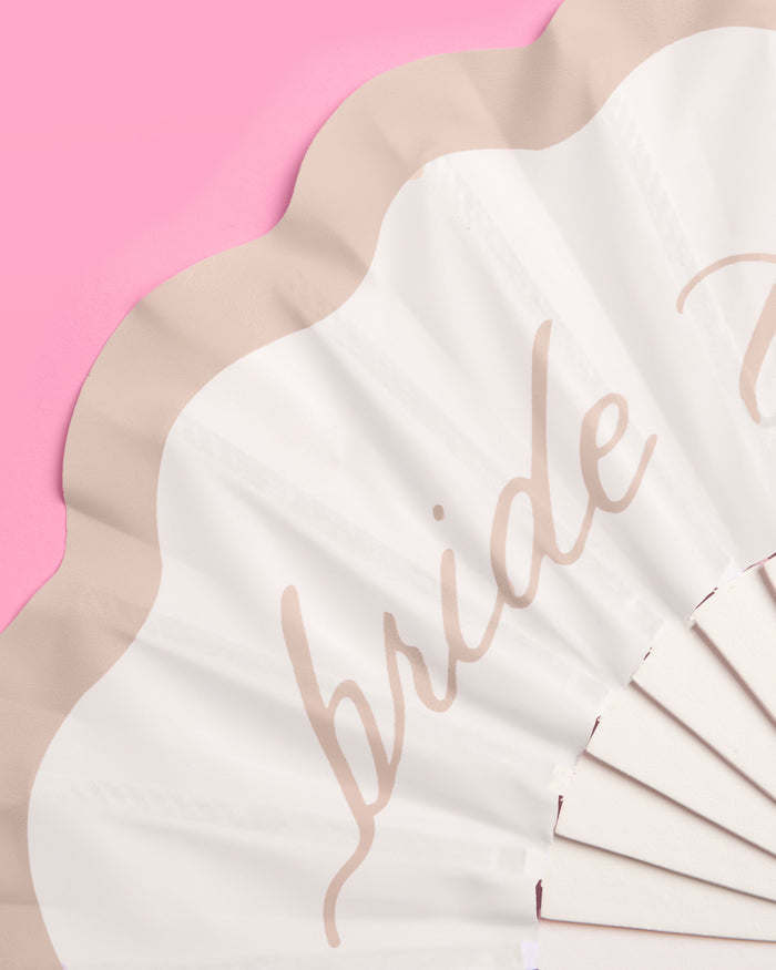 Pearl To Be Fan - white wooden fan with pearls