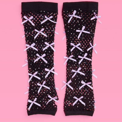Good Idea Gloves - fishnet bow gloves