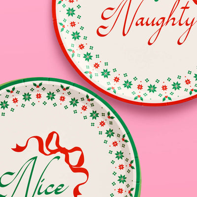 Naughty or Nice Plates - christmas dessert plates