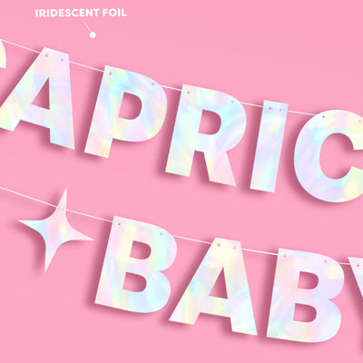 Capricorn Baby Banner - iridescent foil banner
