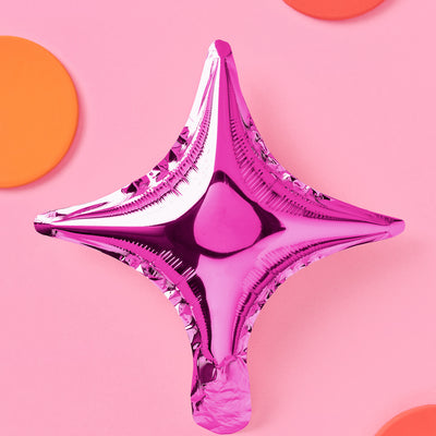 Pink Sparkle Balloon - 6 pc silver foil set