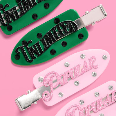 Emerald City Clips - 4 acrylic clips