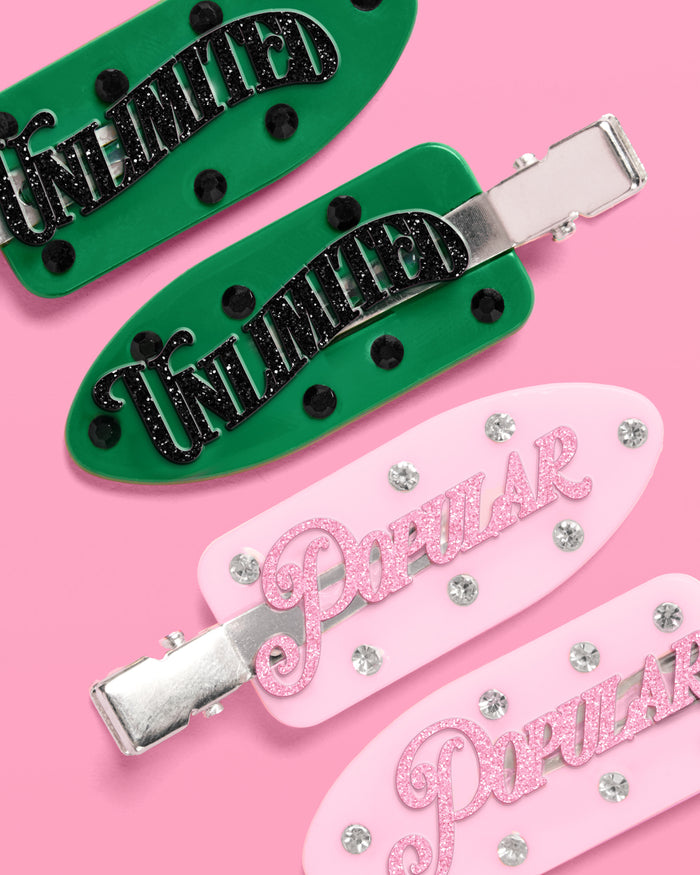 Emerald City Clips - 4 acrylic clips