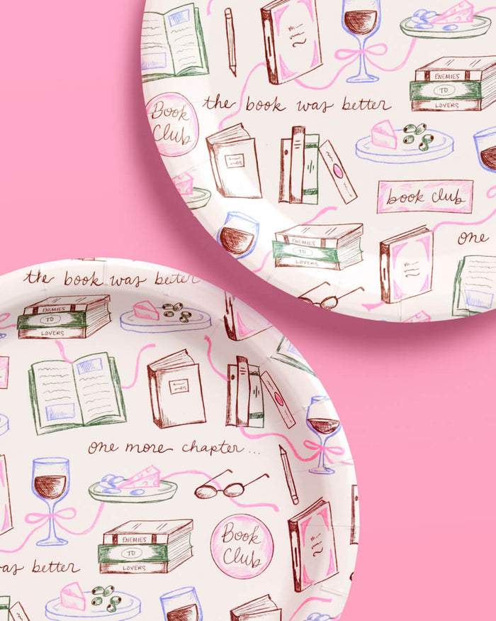 Book Club Plates - 25 paper plates