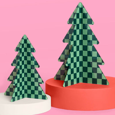 Checked Out Christmas Trees - 4 acrylic trees