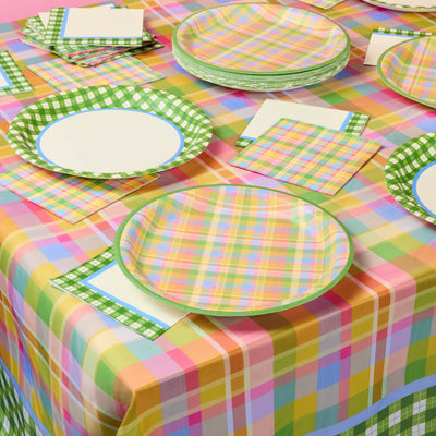 Summer Camp Trio - plates, napkins + tablecloth