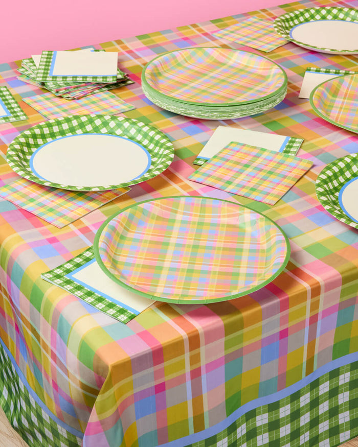 Summer Camp Trio - plates, napkins + tablecloth