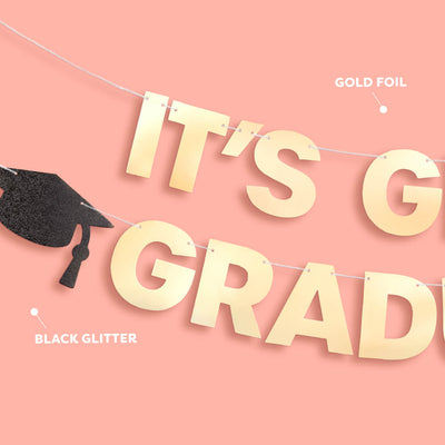 It's Giving Graduated Banner - gold foil banner