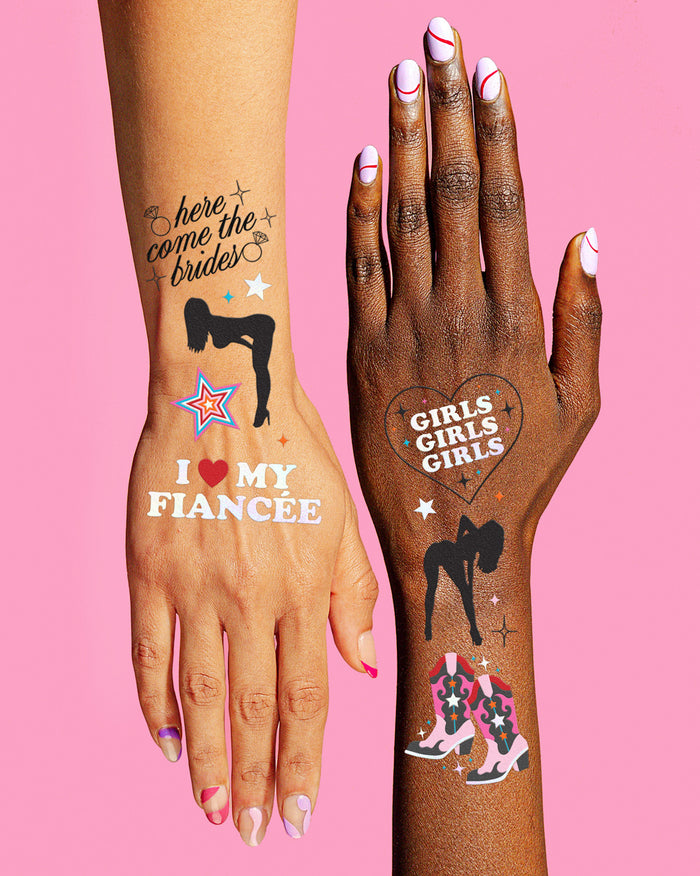 Bride Pride Tats - 52 foil temporary tattoos