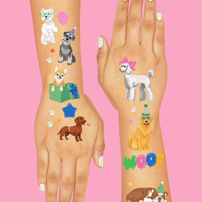 Dog Lover Tats - 44 foil temporary tattoos