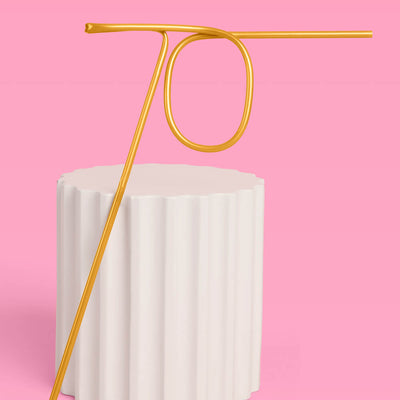 70 Shaped Straw - gold reusable straw