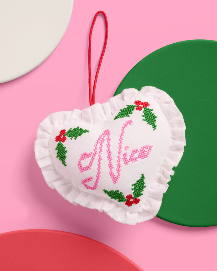 Naughty or Nice Ornament - cross stitch ornament