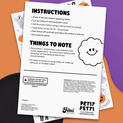 Halloween Tats - 50 temporary tattoos