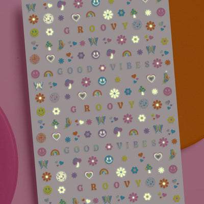 Groovy Glow Nail Stickers - 692 glow in dark stickers