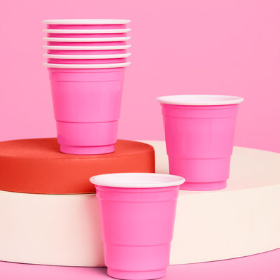 Baby Pink Shot Glasses - 50 plastic shot glasses